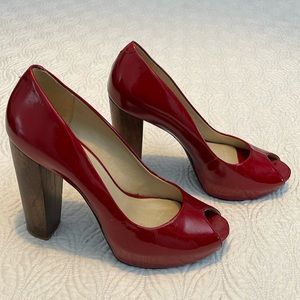 Gorgeous Red Peeptoe Heels